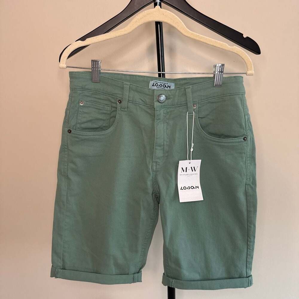 Losan Men's Light Moss Green Slim Fit Bermuda Shorts